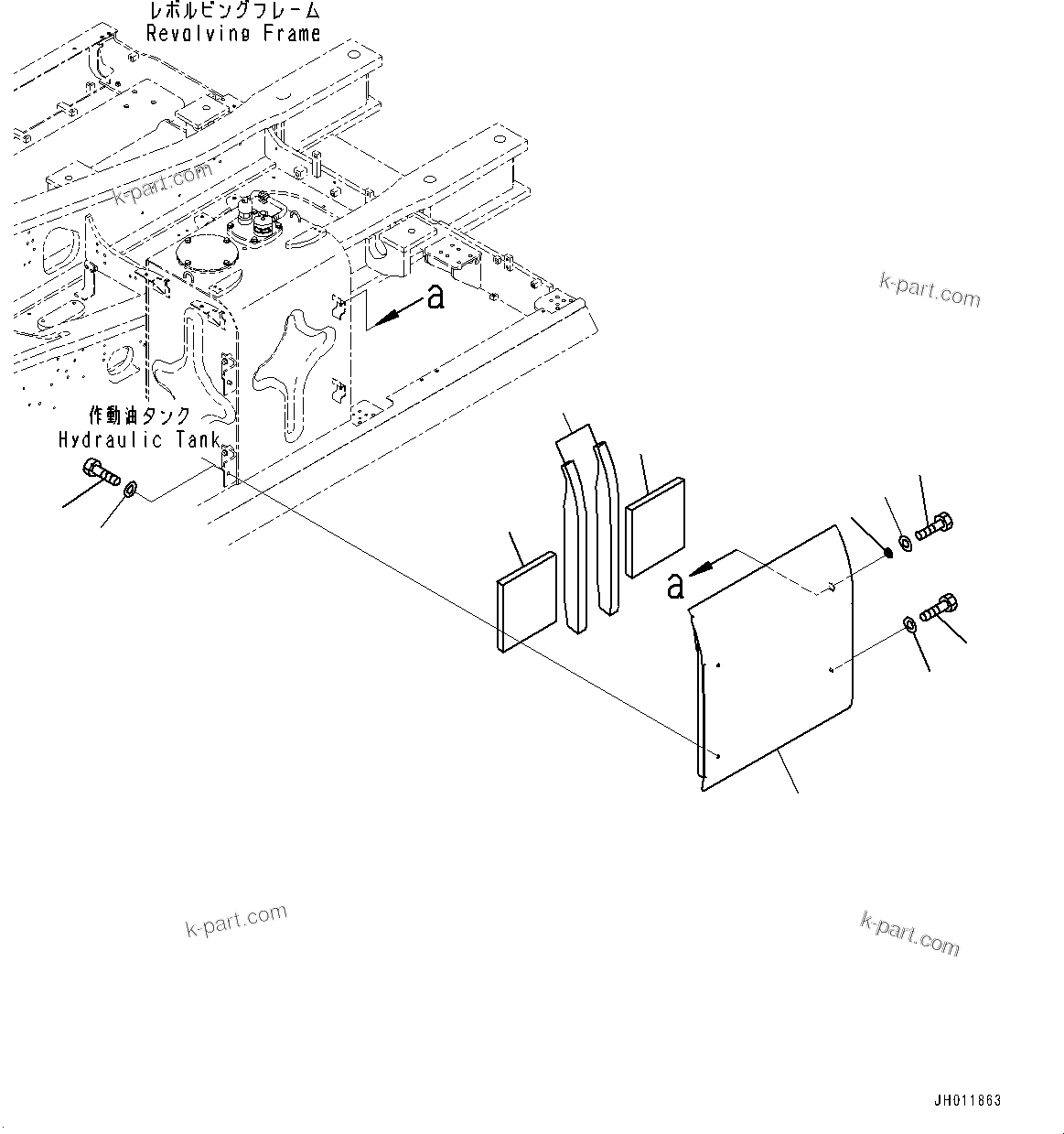 Komatsu parts book diagram for PC490LC-11 S/N 87001-UP: SIDE COVER L.H., COVER(#86079-)