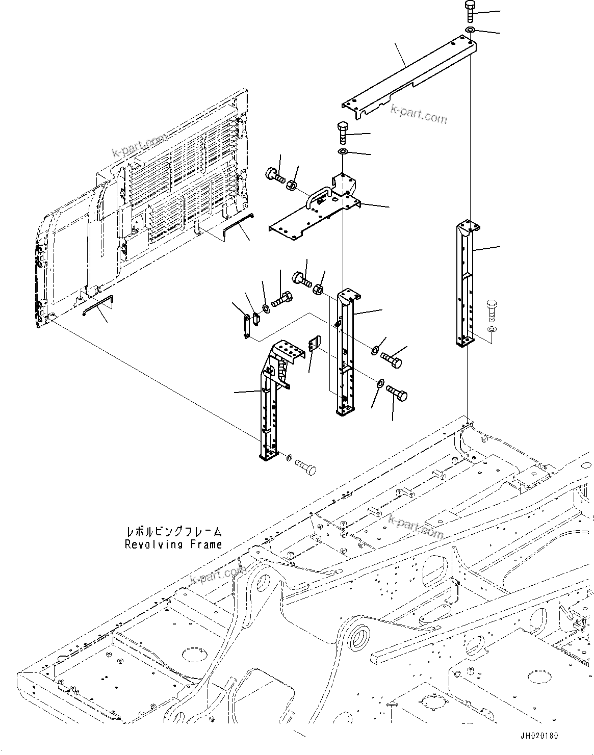 Komatsu parts book diagram for PC490LC-11 S/N 87001-UP: SIDE COVER R.H., FRAME(#86358-)