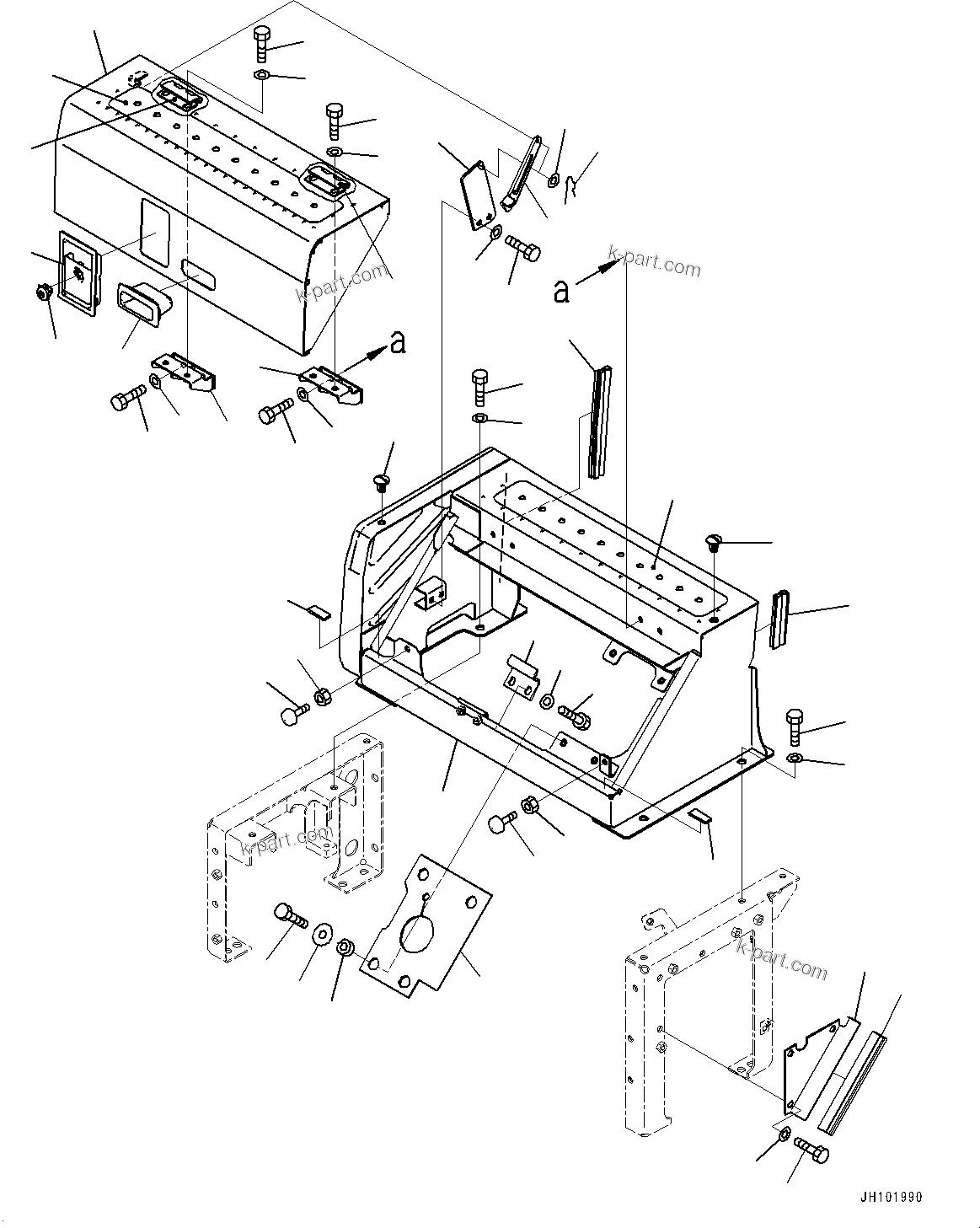 Komatsu parts book diagram for PC490LC-11 S/N 87001-UP: RIGHT SIDE CASE, DEF TANK COVER(#85980-)