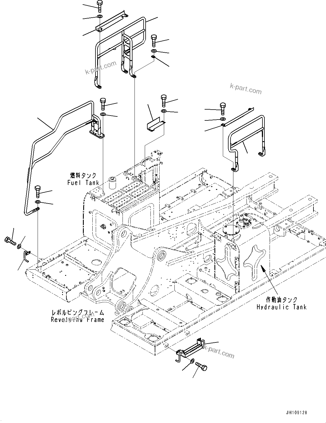 Komatsu parts book diagram for PC490LC-11 S/N 87001-UP: HANDRAIL, (#85691-)