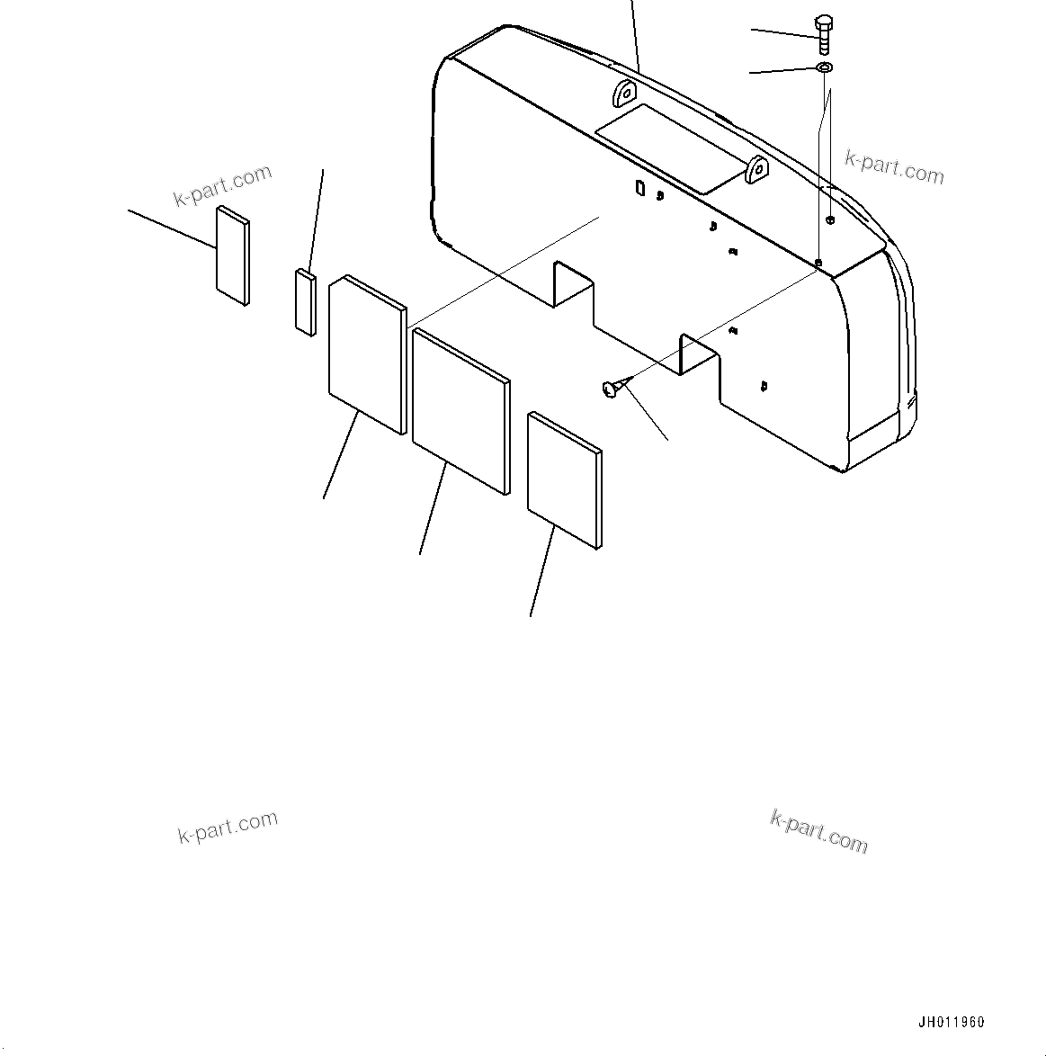 Komatsu parts book diagram for PC490LC-11 S/N 87001-UP: COUNTERWEIGHT, (9571KG)(#85001-85839)