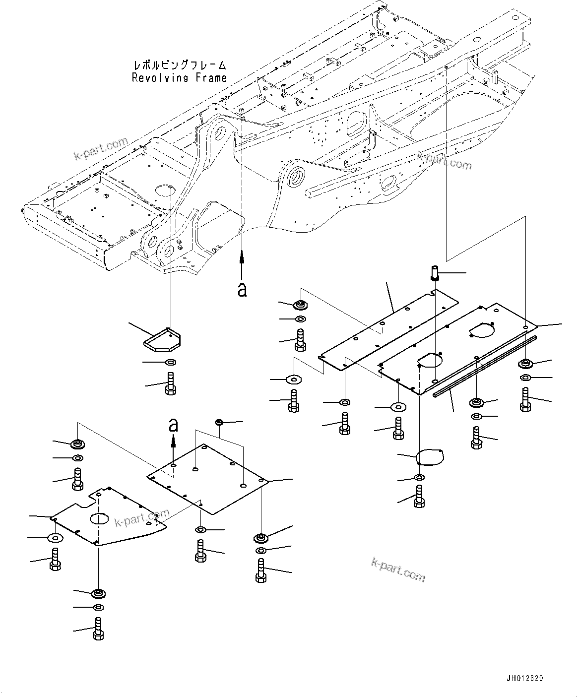 Komatsu parts book diagram for PC490LC-11 S/N 87001-UP: UNDER COVER, R.H.(#85001-)
