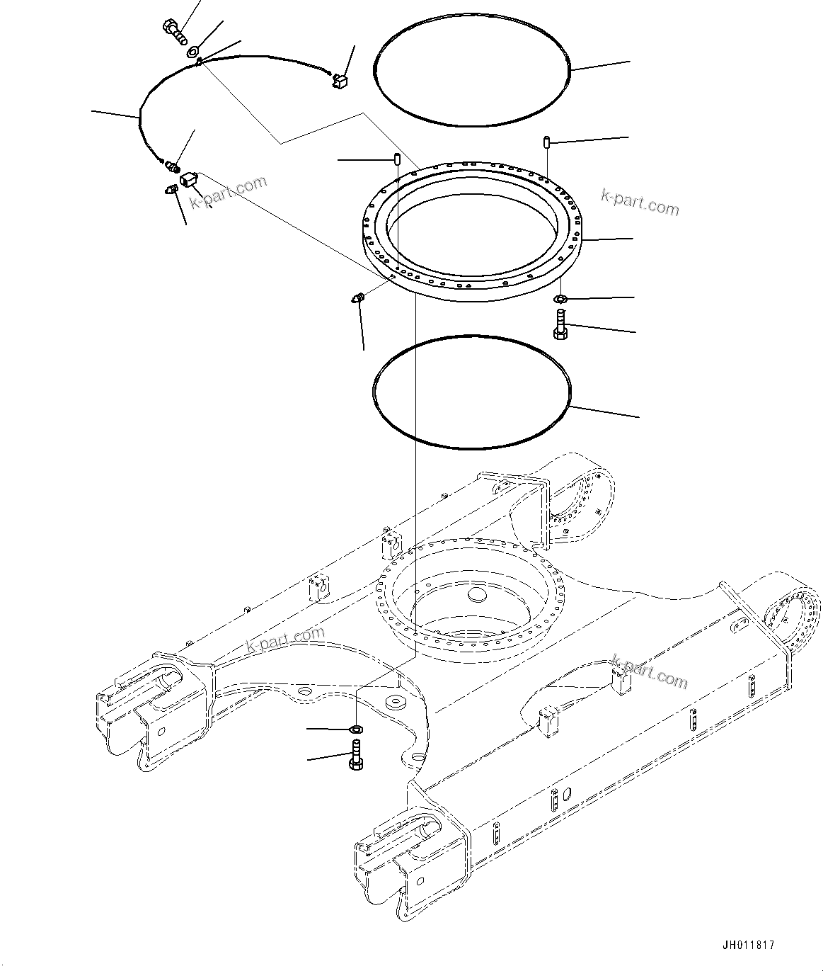 Komatsu parts book diagram for PC490LC-11 S/N 87001-UP: SWING CIRCLE, (#85001-)
