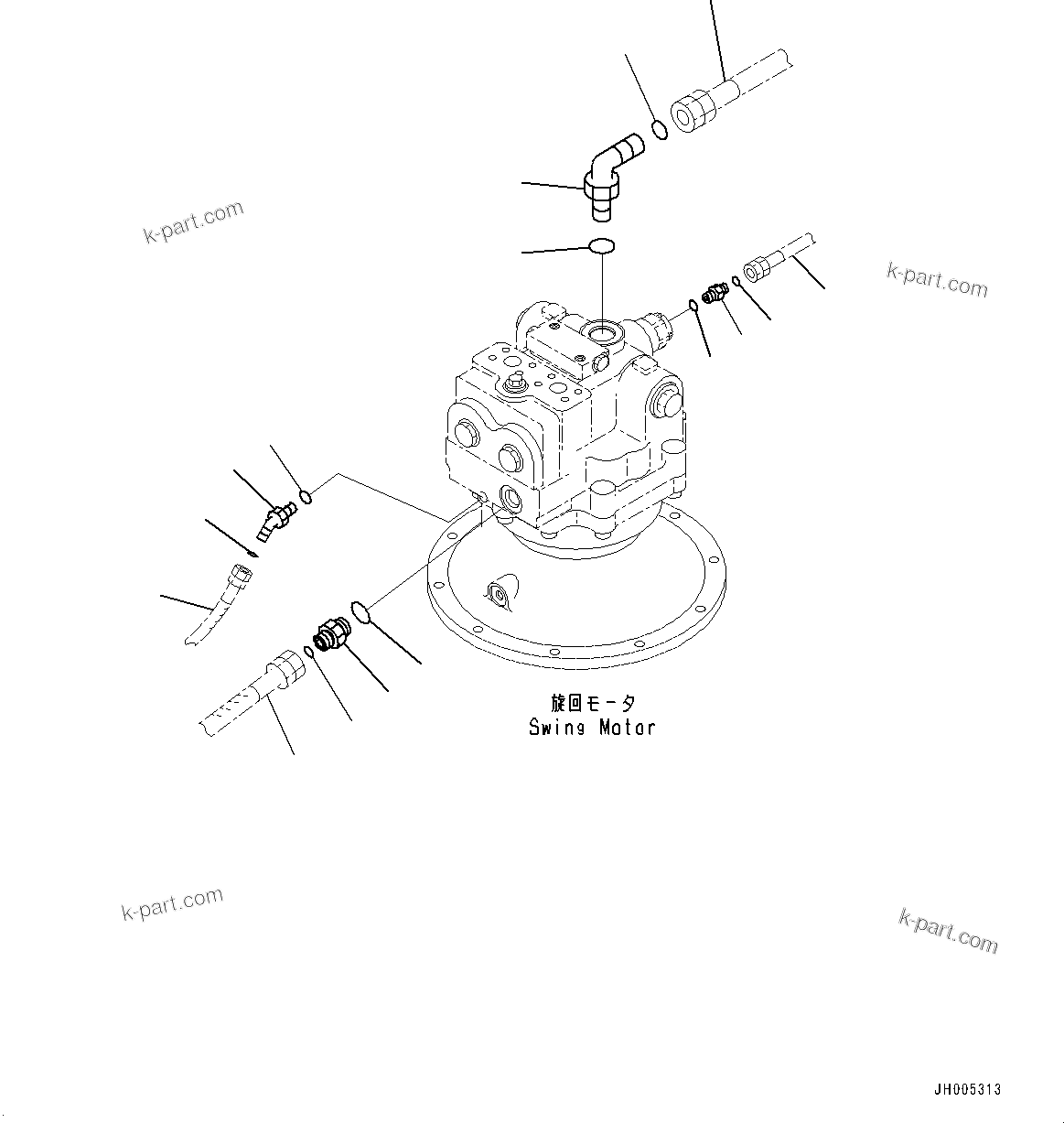 Komatsu parts book diagram for PC490LC-11 S/N 87001-UP: SWING MOTOR CONNECTING PARTS, (#85001-)