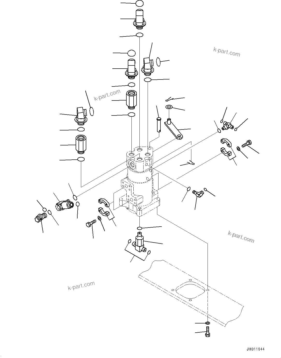 Komatsu parts book diagram for PC490LC-11 S/N 87001-UP: SWIVEL JOINT, RELATED PARTS(#85001-)