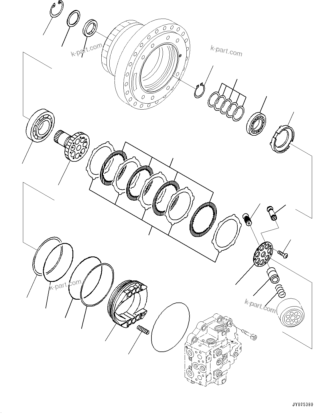 Komatsu parts book diagram for PC490LC-11 S/N 87001-UP: TRAVEL MOTOR AND FINAL DRIVE, INNER PARTS, TRAVEL MOTOR, L.H. (2/3)(#85814-)