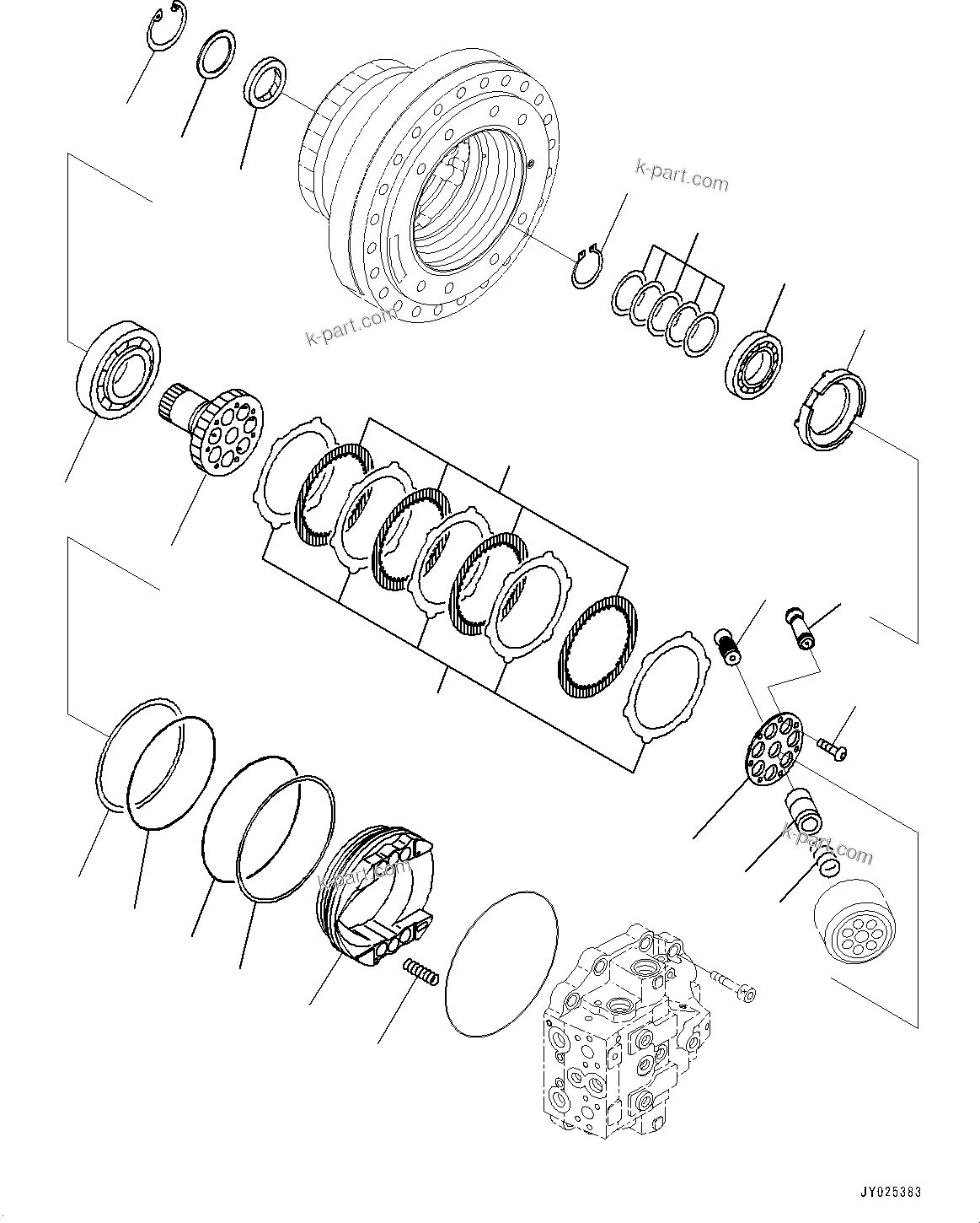 Komatsu parts book diagram for PC490LC-11 S/N 87001-UP: TRAVEL MOTOR AND FINAL DRIVE, INNER PARTS, TRAVEL MOTOR, R.H. (2/3)(#85814-)