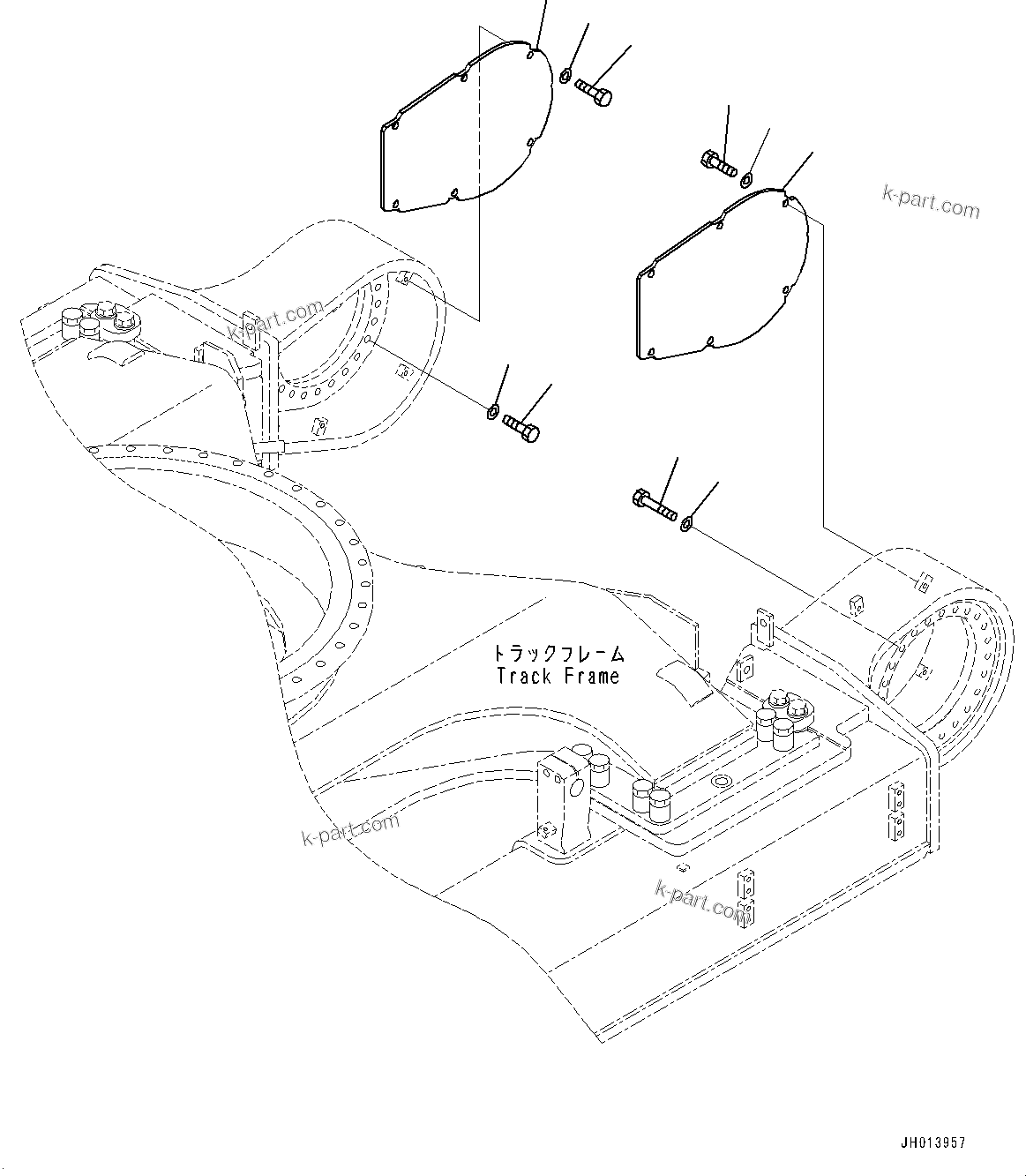 Komatsu parts book diagram for PC490LC-11 S/N 87001-UP: TRAVEL MOTOR AND FINAL DRIVE, COVER(#85814-)