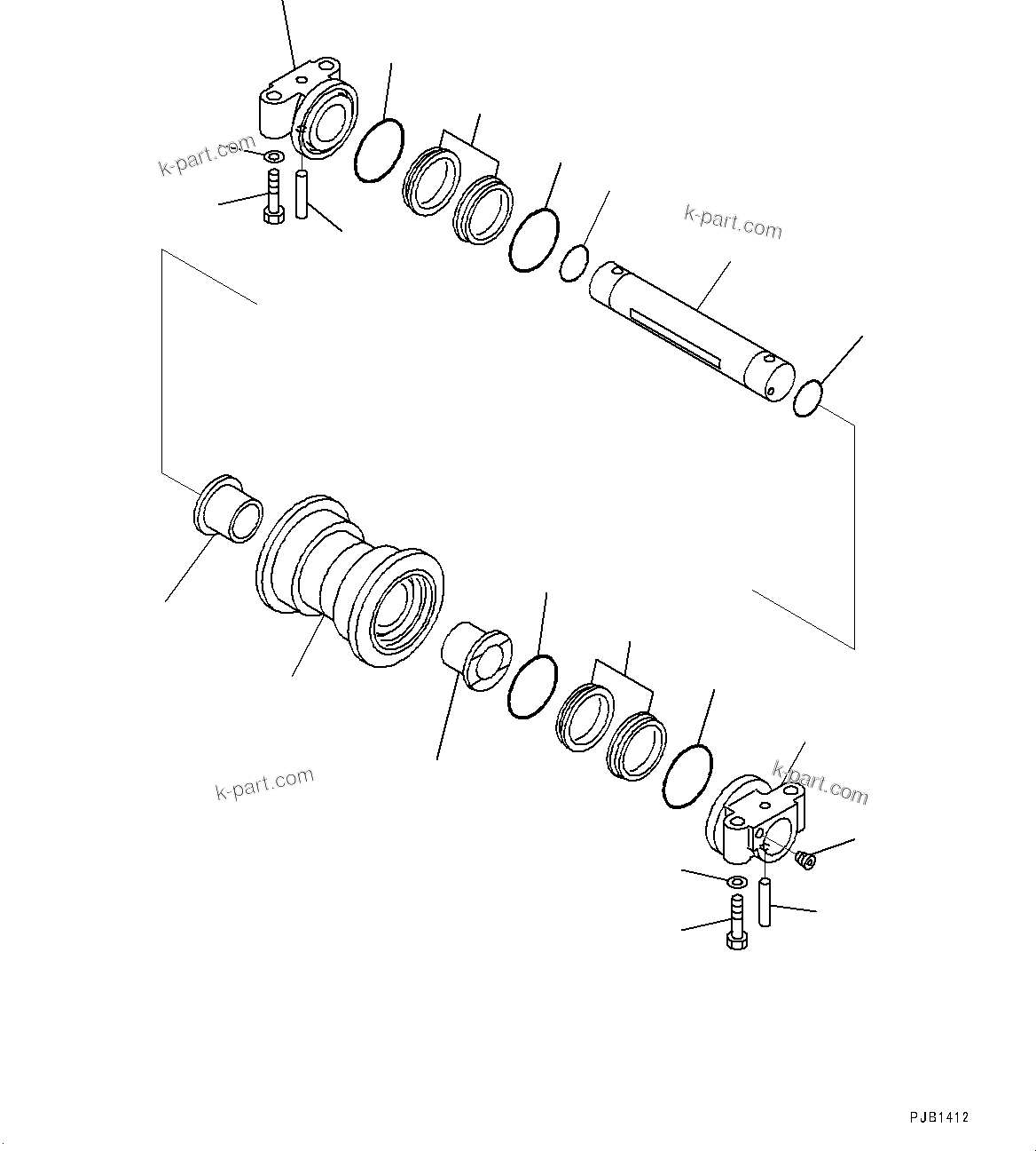 Komatsu parts book diagram for PC490LC-11 S/N 87001-UP: TRACK ROLLER, (#85001-)