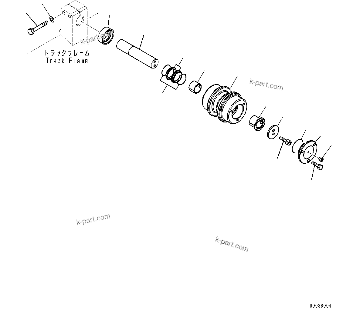 Komatsu parts book diagram for PC490LC-11 S/N 87001-UP: CARRIER ROLLER, (#85001-)