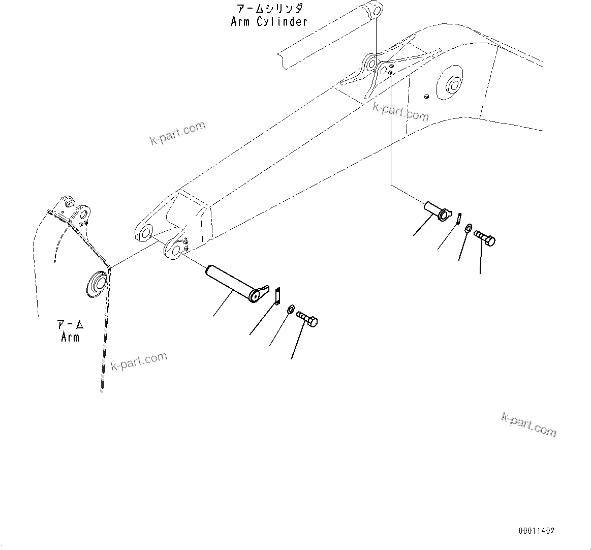 Komatsu parts book diagram for PC490LC-11 S/N 87001-UP: BOOM, TOP PIN AND BOTTOM PIN(#85001-)