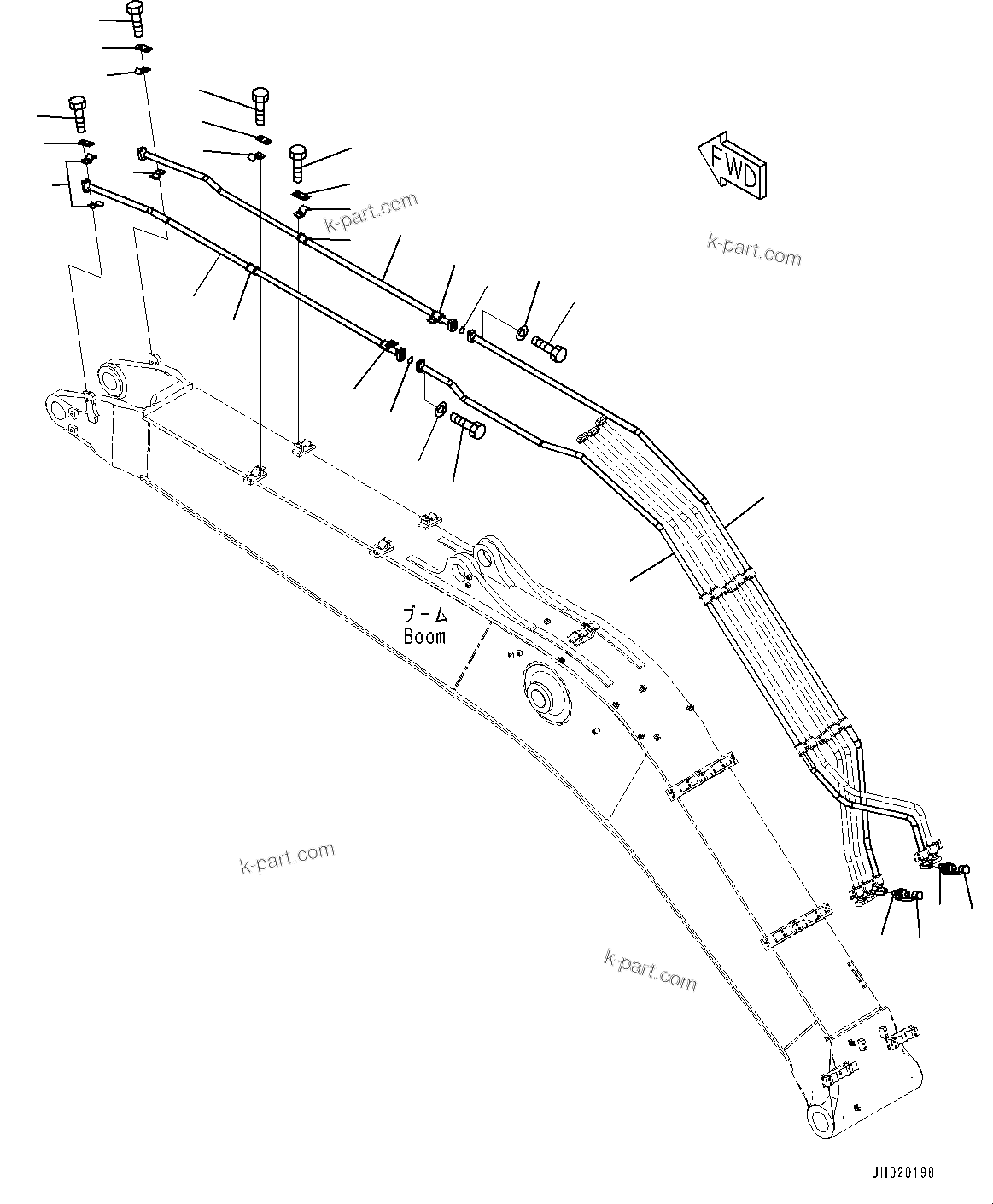 Komatsu parts book diagram for PC490LC-11 S/N 87001-UP: BOOM, BUCKET CYLINDER PIPING(#85001-)