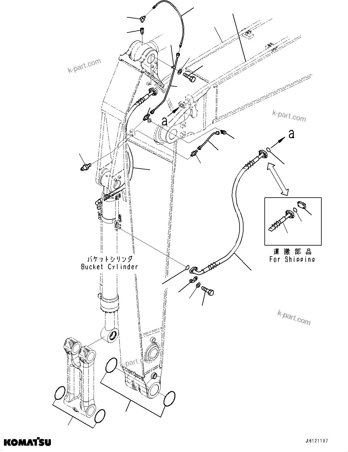 Komatsu parts book diagram for PC490LC-11 S/N 87001-UP: ARM, BUCKET CYLINDER HOSE AND LUBRICATION PIPING(#86580-)
