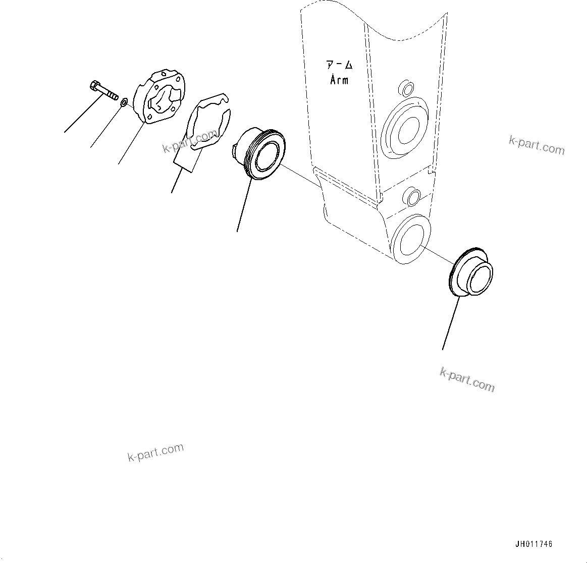 Komatsu parts book diagram for PC490LC-11 S/N 87001-UP: BUCKET, (WITHOUT BUCKET)(#85001-)