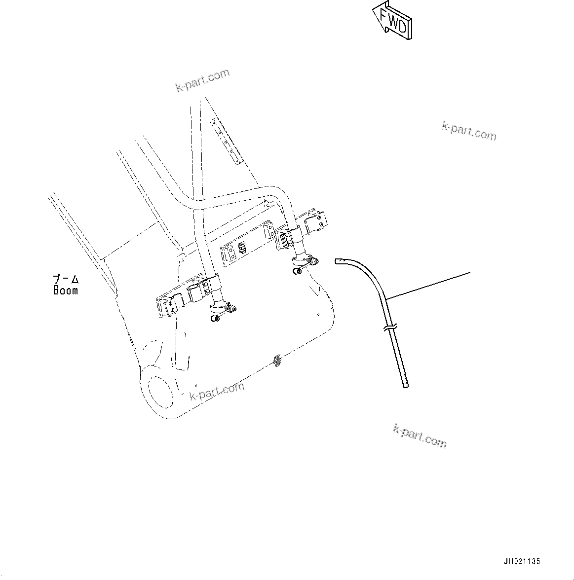 Komatsu parts book diagram for PC490LC-11 S/N 87001-UP: FLUSHING PARTS AND DRAIN HOSE, TUBE(#85244-)