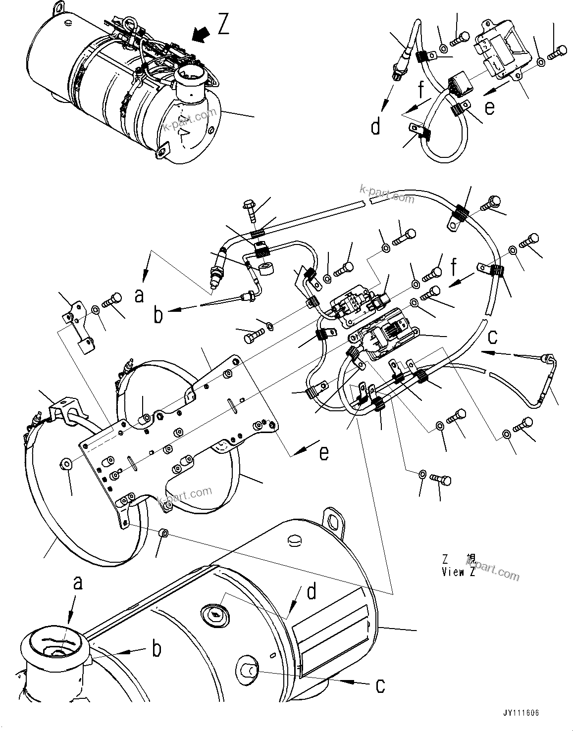 Komatsu parts book diagram for D61PX-24 S/N 48001-UP: KOMATSU DIESEL PARTICULATE FILTER (KDPF) AND SCR ASSEMBLY, SCR ASSEMBLY INNER PARTS(#45736-)
