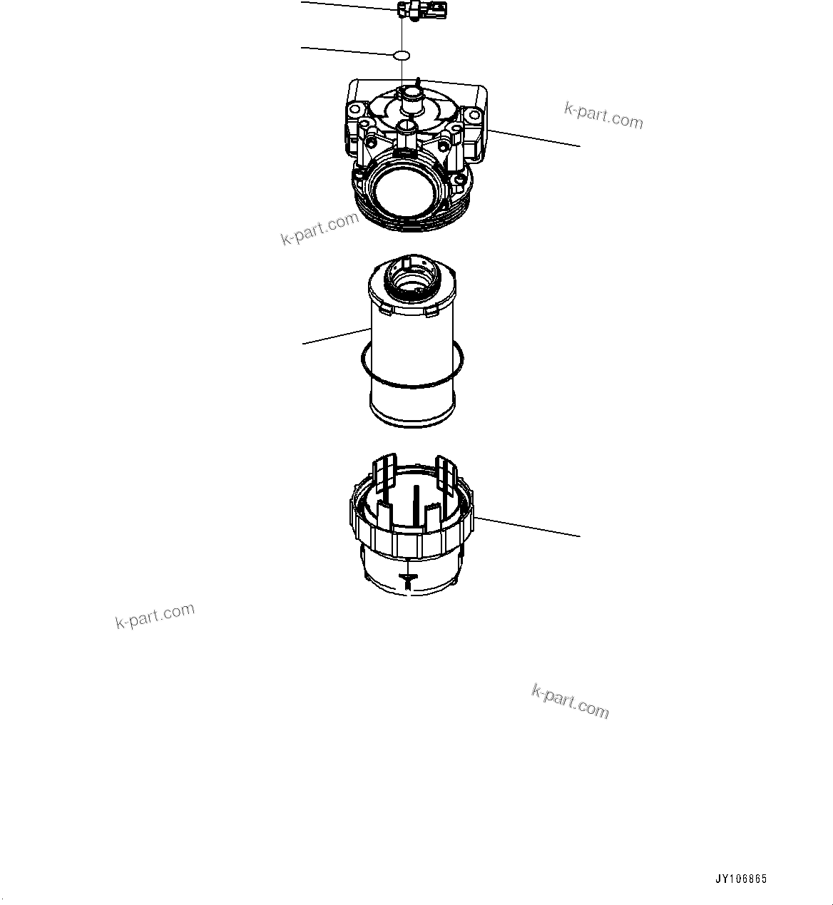 Komatsu parts book diagram for D61PX-24 S/N 48001-UP: KOMATSU CLOSED CRANKCASE VENTILATION (KCCV) PIPING, KOMATSU CLOSED CRANKCASE VENTILATION (KCCV)(#41326-)