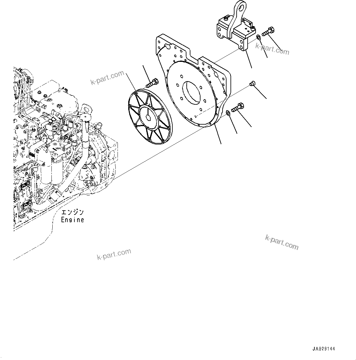 Komatsu parts book diagram for D61PX-24 S/N 48001-UP: DAMPER
