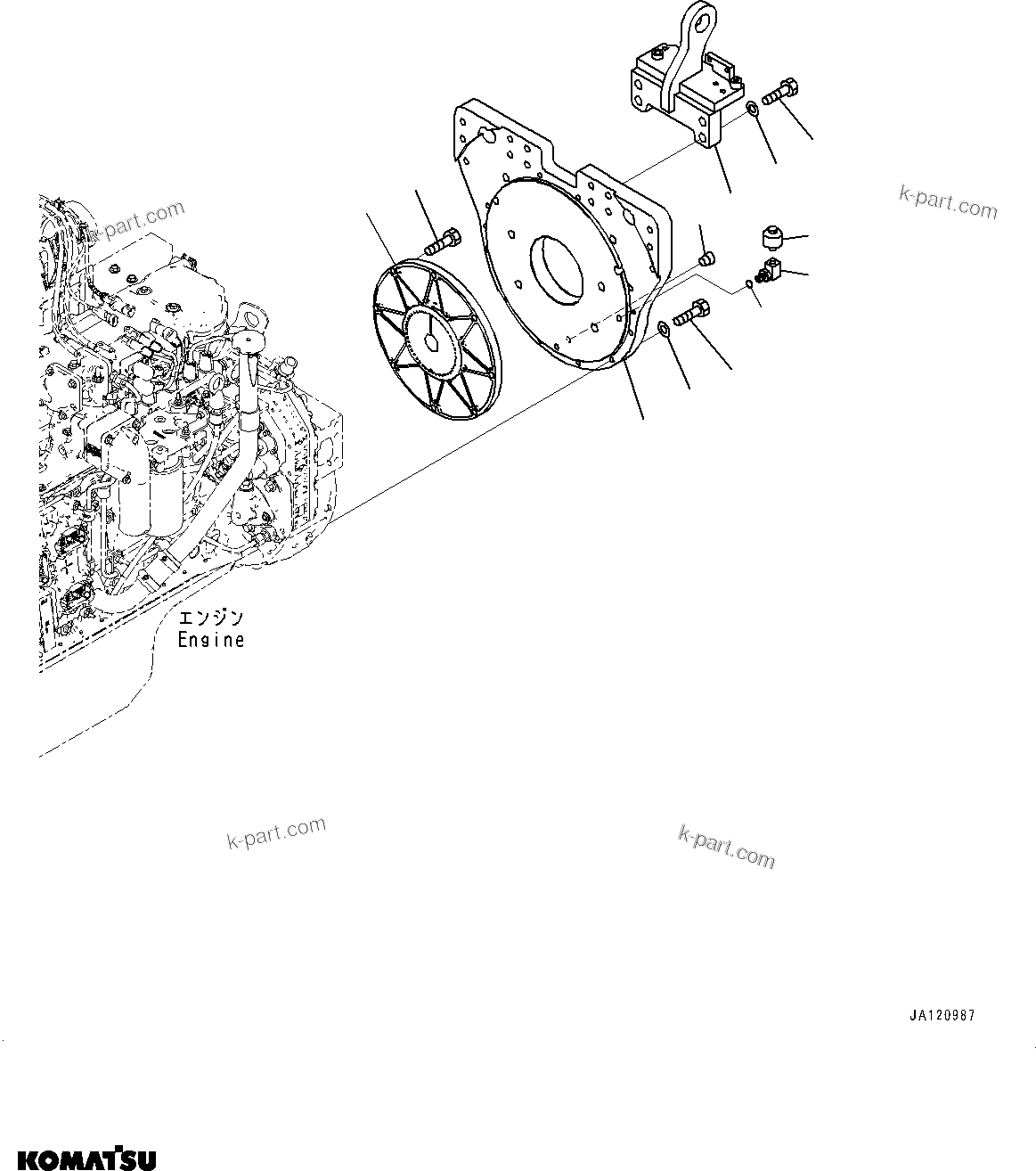 Komatsu parts book diagram for D61PX-24 S/N 48001-UP: DAMPER