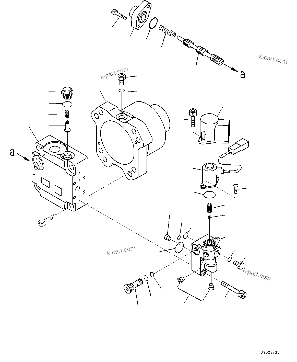 Komatsu parts book diagram for D61PX-24 S/N 48001-UP: COOLING SYSTEM, FAN MOTOR (1/2)(#40001-)