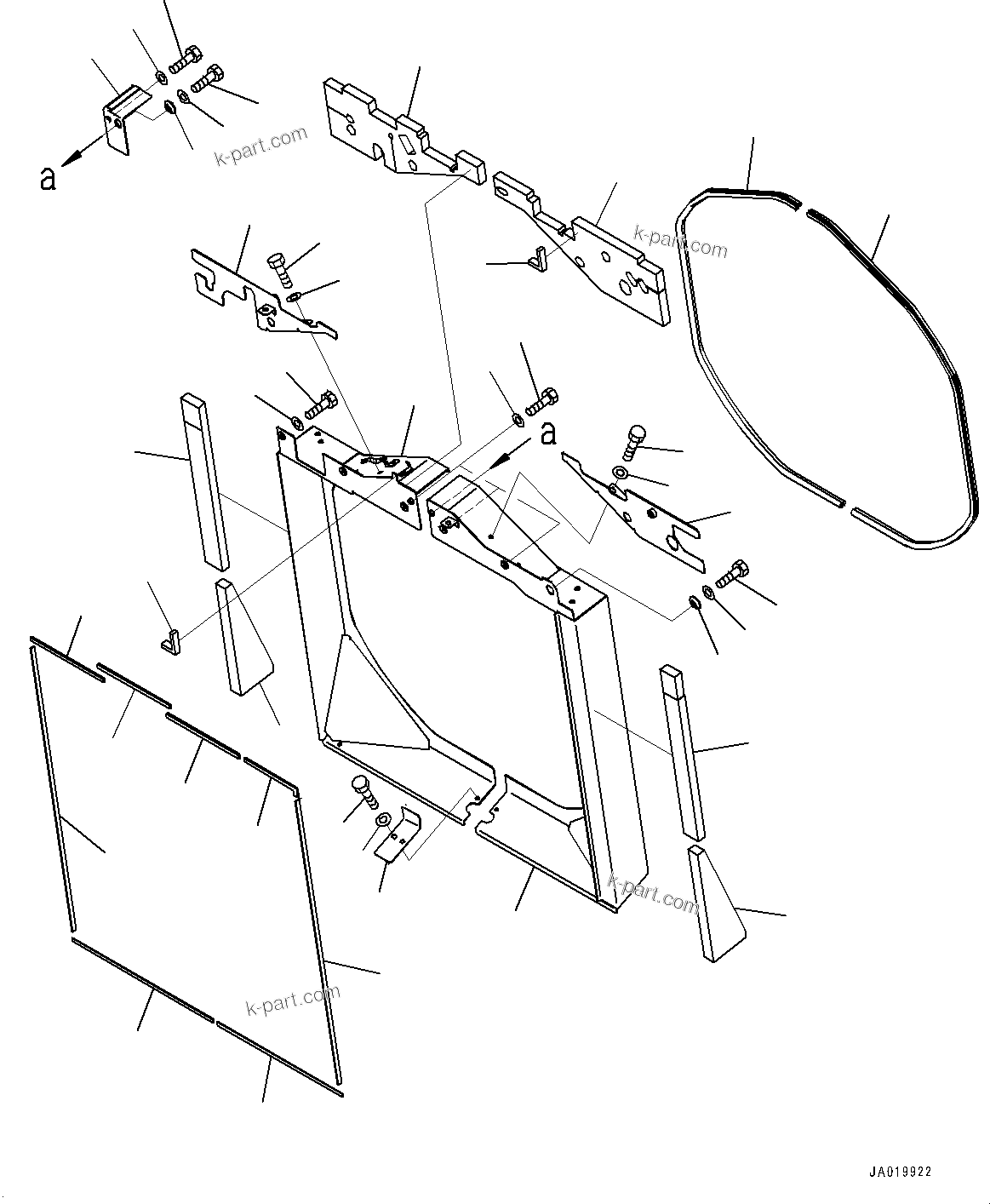 Komatsu parts book diagram for D61PX-24 S/N 48001-UP: COOLING SYSTEM, SHROUD(#40001-40392)