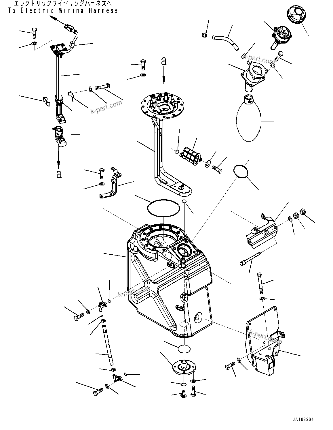 Komatsu parts book diagram for D61PX-24 S/N 48001-UP: DEF TANK, (#41373-46493)