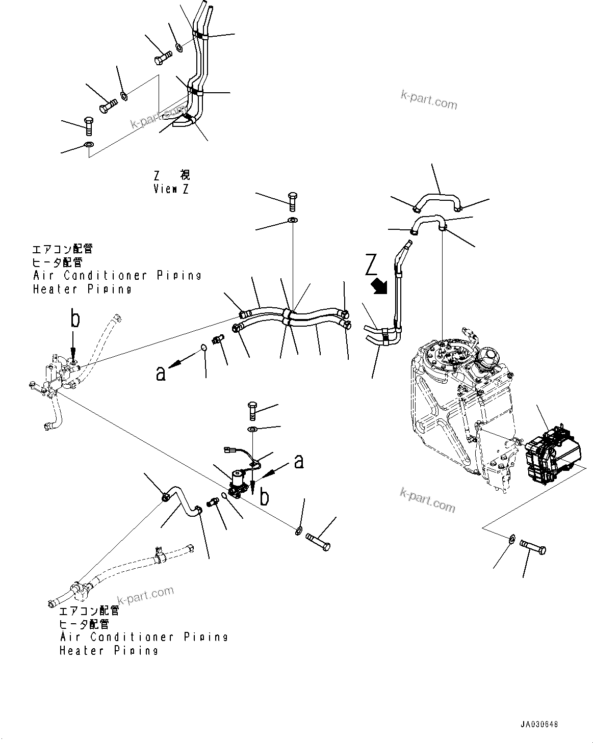 Komatsu parts book diagram for D61PX-24 S/N 48001-UP: DEF PIPING, DEF PUMP(#45001-)