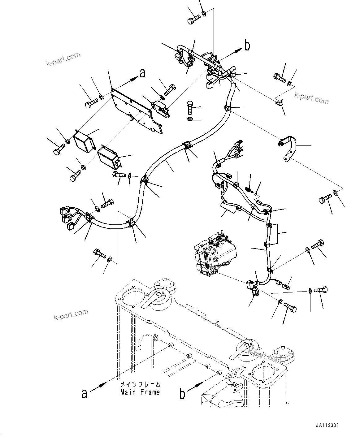 Komatsu parts book diagram for D61PX-24 S/N 48001-UP: ELECTRIC WIRING HARNESS, WIRING HARNESS AND MOUNTING(#46731-)