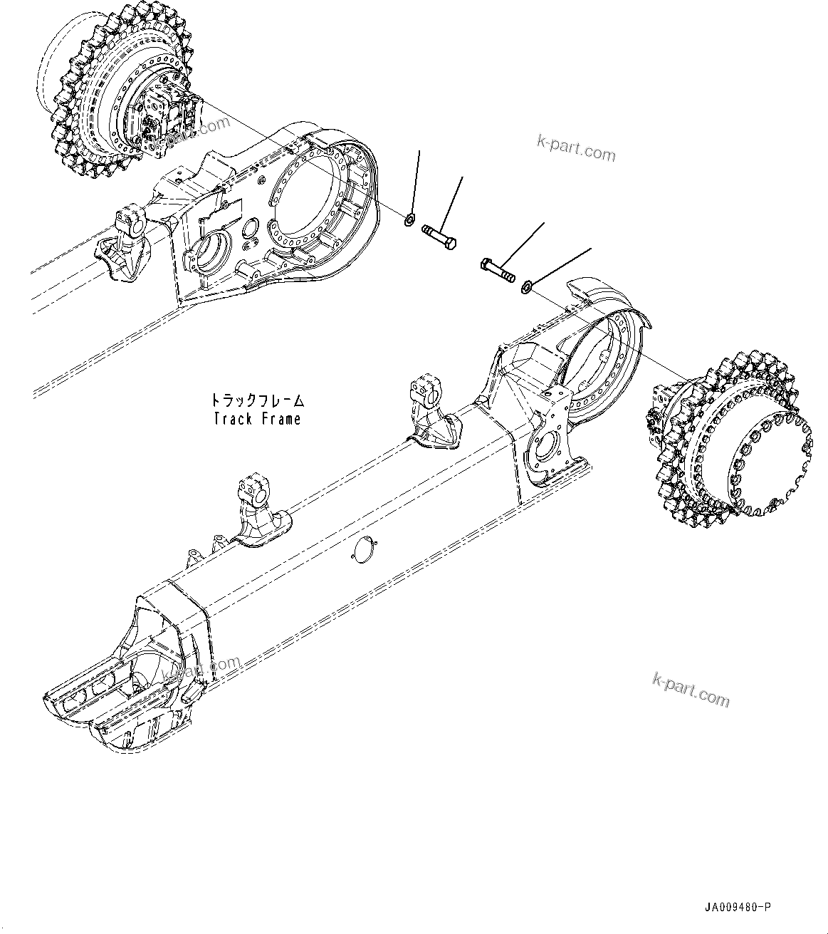 Komatsu parts book diagram for D61PX-24 S/N 48001-UP: FINAL DRIVE, MOUNTING(#46685-)
