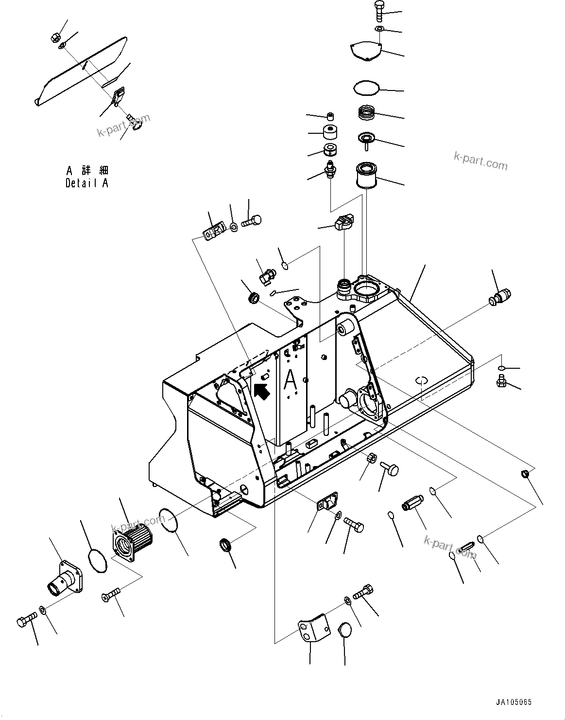 Komatsu parts book diagram for D61PX-24 S/N 48001-UP: HYDRAULIC TANK, TANK AND BREATHER(#45001-)