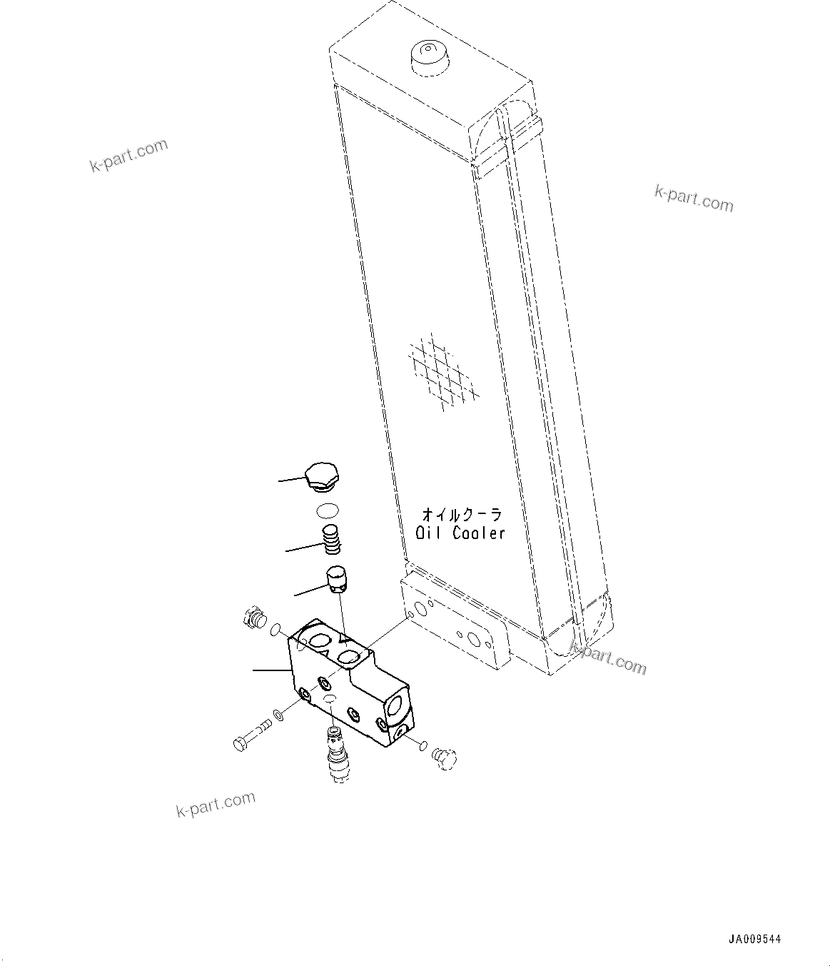 Komatsu parts book diagram for D61PX-24 S/N 48001-UP: PROPORTIONAL PRESSURE CONTROL (PPC) PIPING, BYPASS VALVE(#45001-)