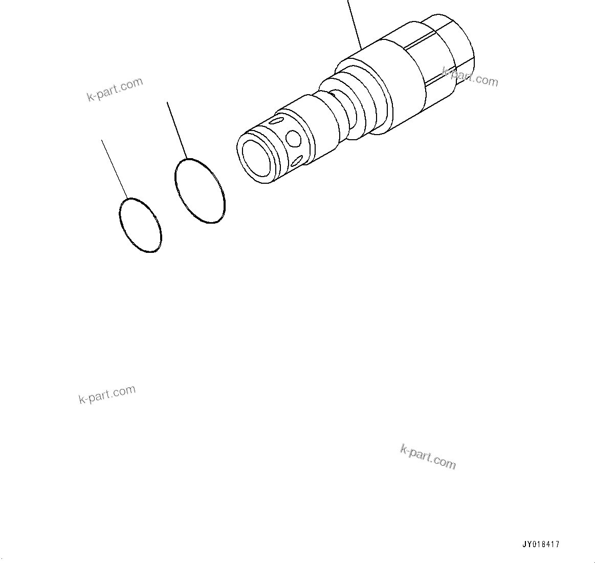 Komatsu parts book diagram for D61PX-24 S/N 48001-UP: PROPORTIONAL PRESSURE CONTROL (PPC) PIPING, RELIEF VALVE(#45001-)
