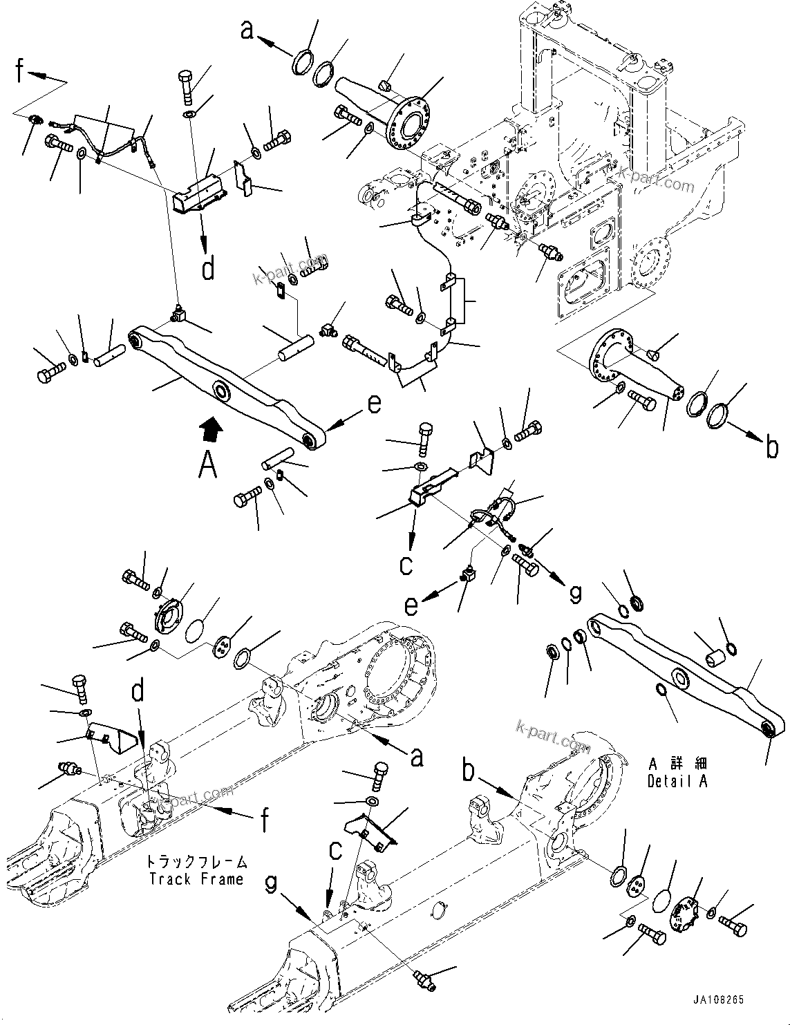 Komatsu parts book diagram for D61PX-24 S/N 48001-UP: SUSPENSION, (#45001-)
