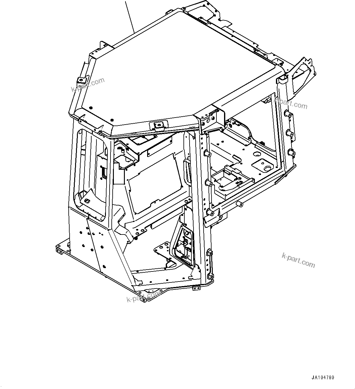 Komatsu parts book diagram for D61PX-24 S/N 48001-UP: CAB, BODY(#46272-48085)