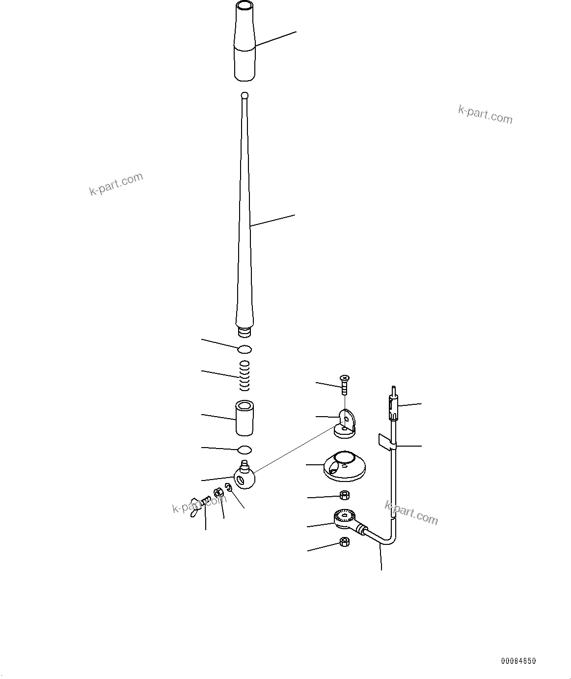 Komatsu parts book diagram for D61PX-24 S/N 48001-UP: CAB, RUBBER ANTENNA(#46272-)