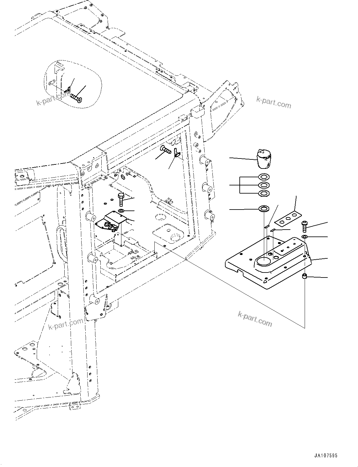 Komatsu parts book diagram for D61PX-24 S/N 48001-UP: CAB, GARNISH(#46272-)