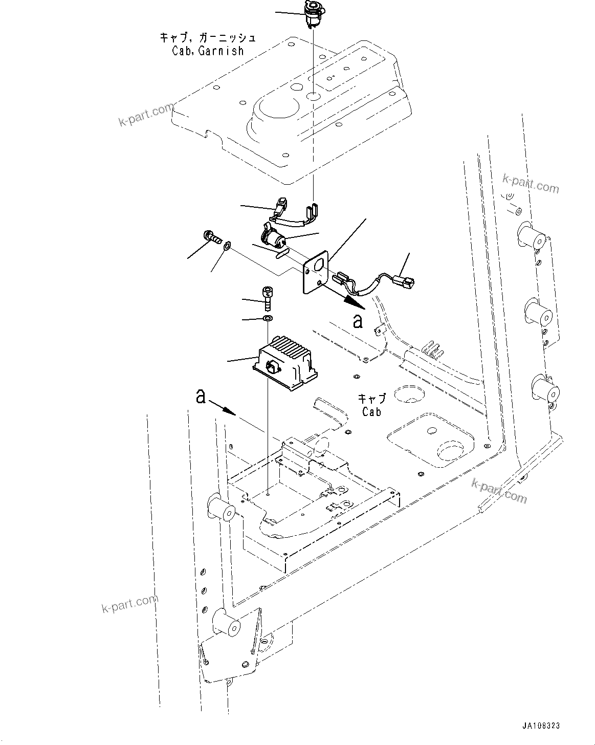 Komatsu parts book diagram for D61PX-24 S/N 48001-UP: CAB, DC CONVERTER(#46272-)