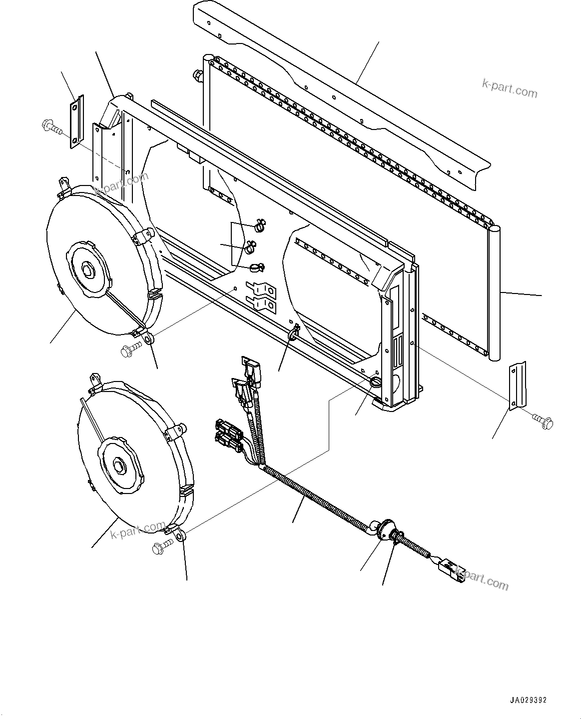 Komatsu parts book diagram for D61PX-24 S/N 48001-UP: CAB, AIR CONDITIONER CONDENSER UNIT(#46272-)