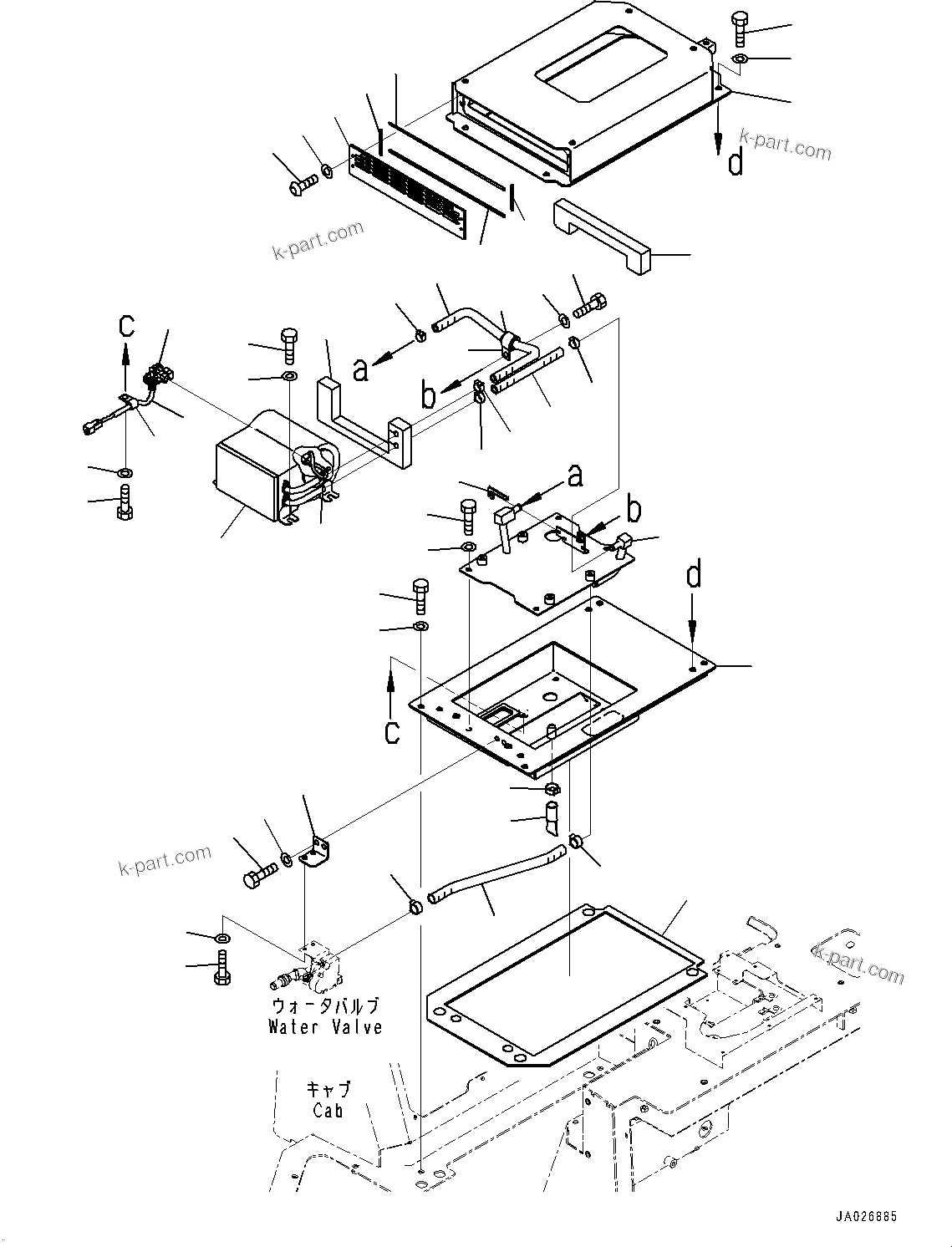 Komatsu parts book diagram for D61PX-24 S/N 48001-UP: CAB, HEATER UNIT(#46272-)