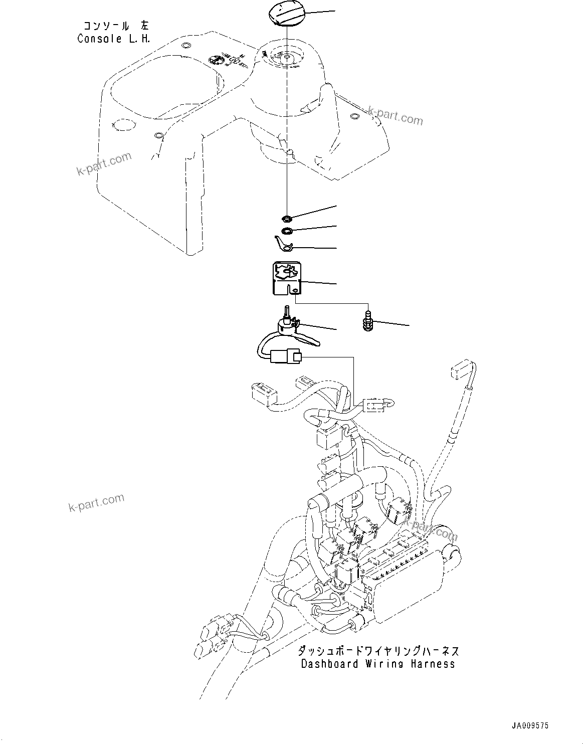 Komatsu parts book diagram for D61PX-24 S/N 48001-UP: CAB, POTENTIOMETER(#46272-)