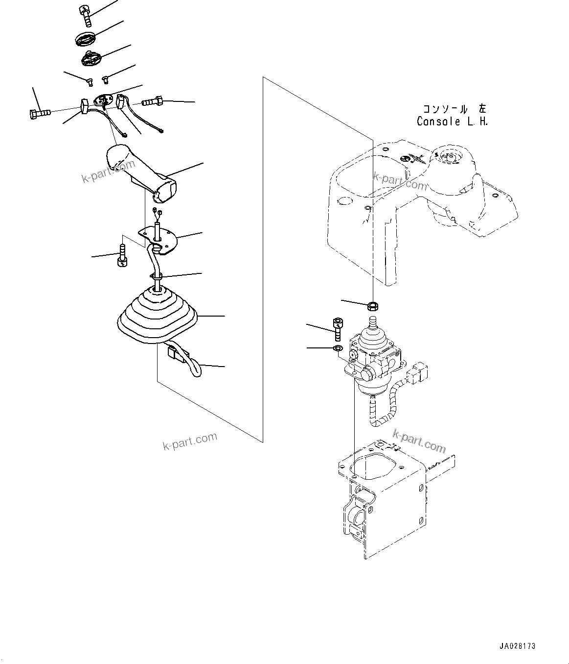 Komatsu parts book diagram for D61PX-24 S/N 48001-UP: CAB, STEERING, GEAR SHIFT LEVER(#46272-)