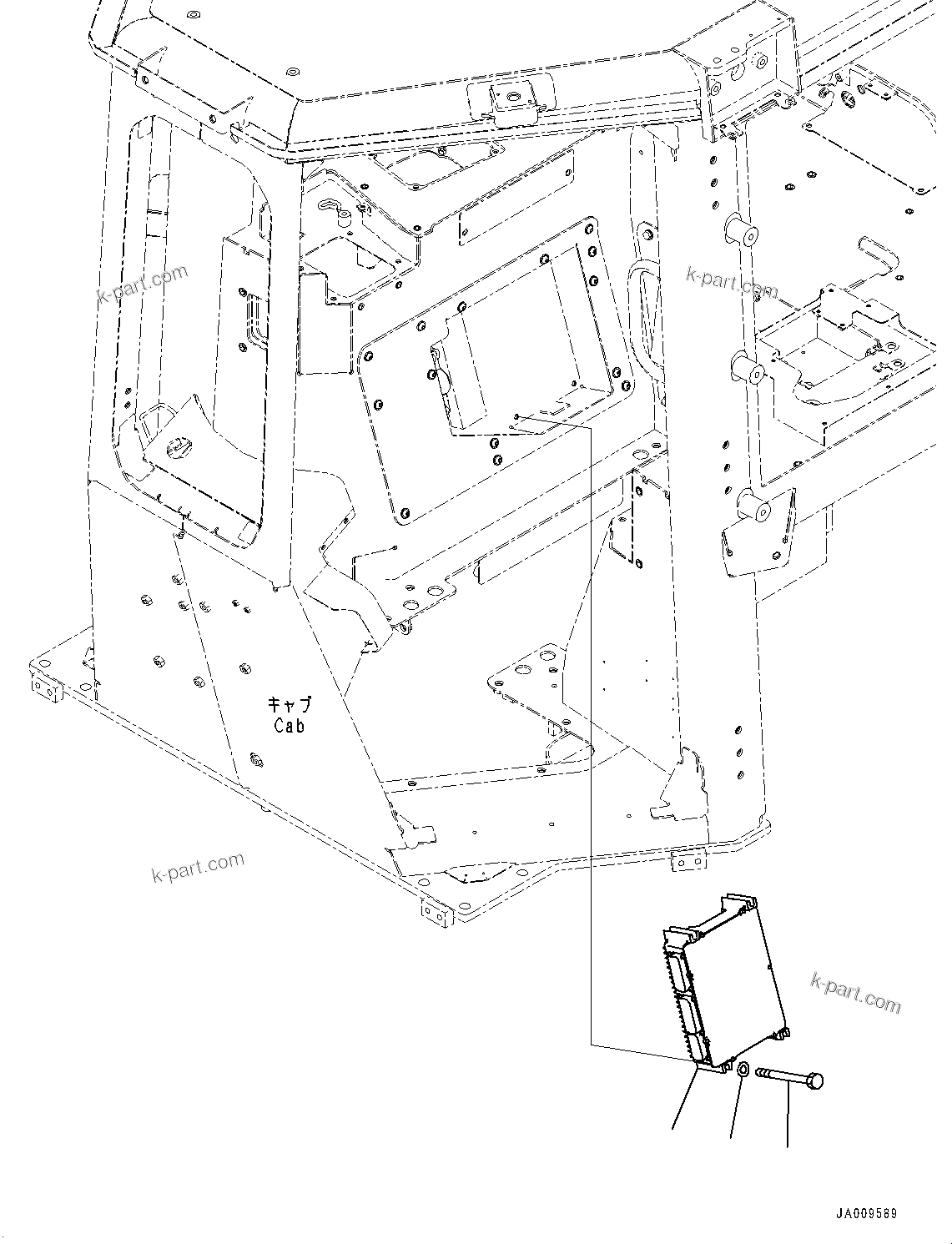 Komatsu parts book diagram for D61PX-24 S/N 48001-UP: CAB, HYDROSTATIC TRANSMISSION (HST) CONTROLLER(#46272-)