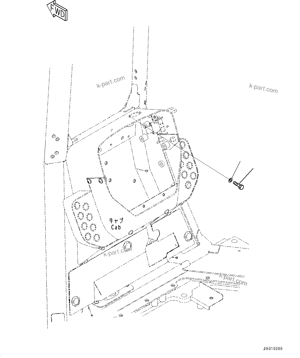 Komatsu parts book diagram for D61PX-24 S/N 48001-UP: CAB, BOLT(#46272-)