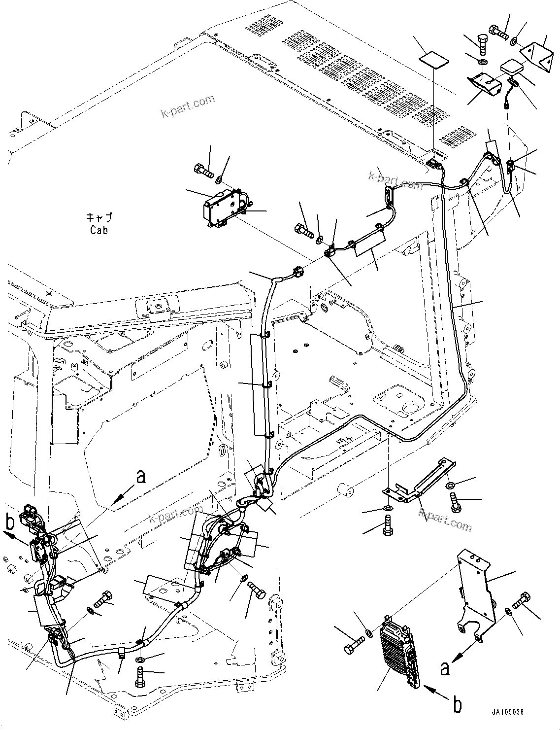 Komatsu parts book diagram for D61PX-24 S/N 48001-UP: CAB, GATEWAY FUNCTION CONTROLLER ANTENNA (FOR IRIDIUM)(#46272-)
