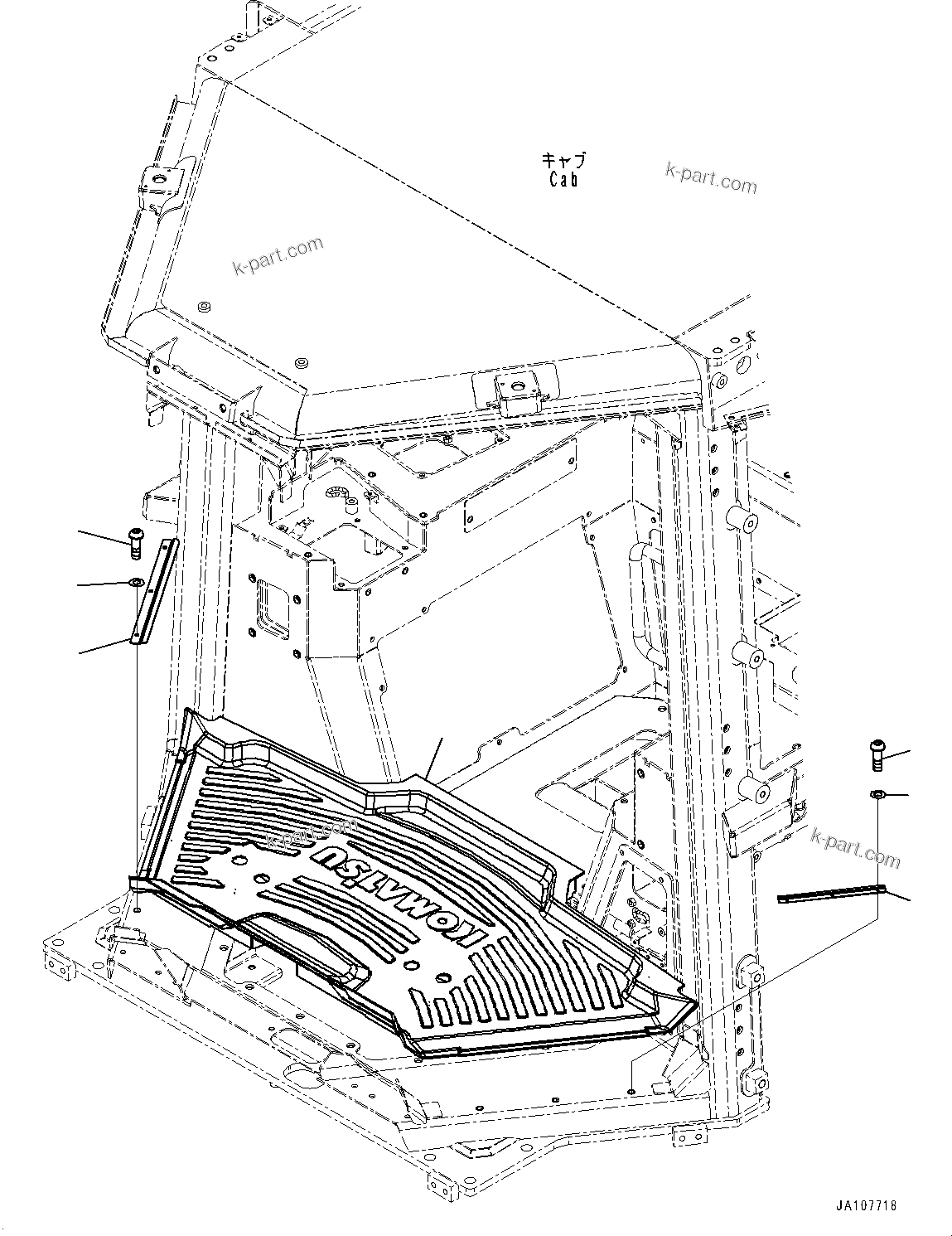 Komatsu parts book diagram for D61PX-24 S/N 48001-UP: FLOOR MAT, (#45001-)
