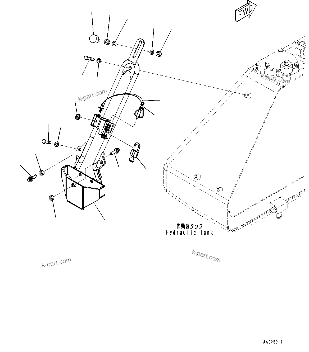 Komatsu parts book diagram for D61PX-24 S/N 48001-UP: SHOVEL HOLDER, (#40001-)