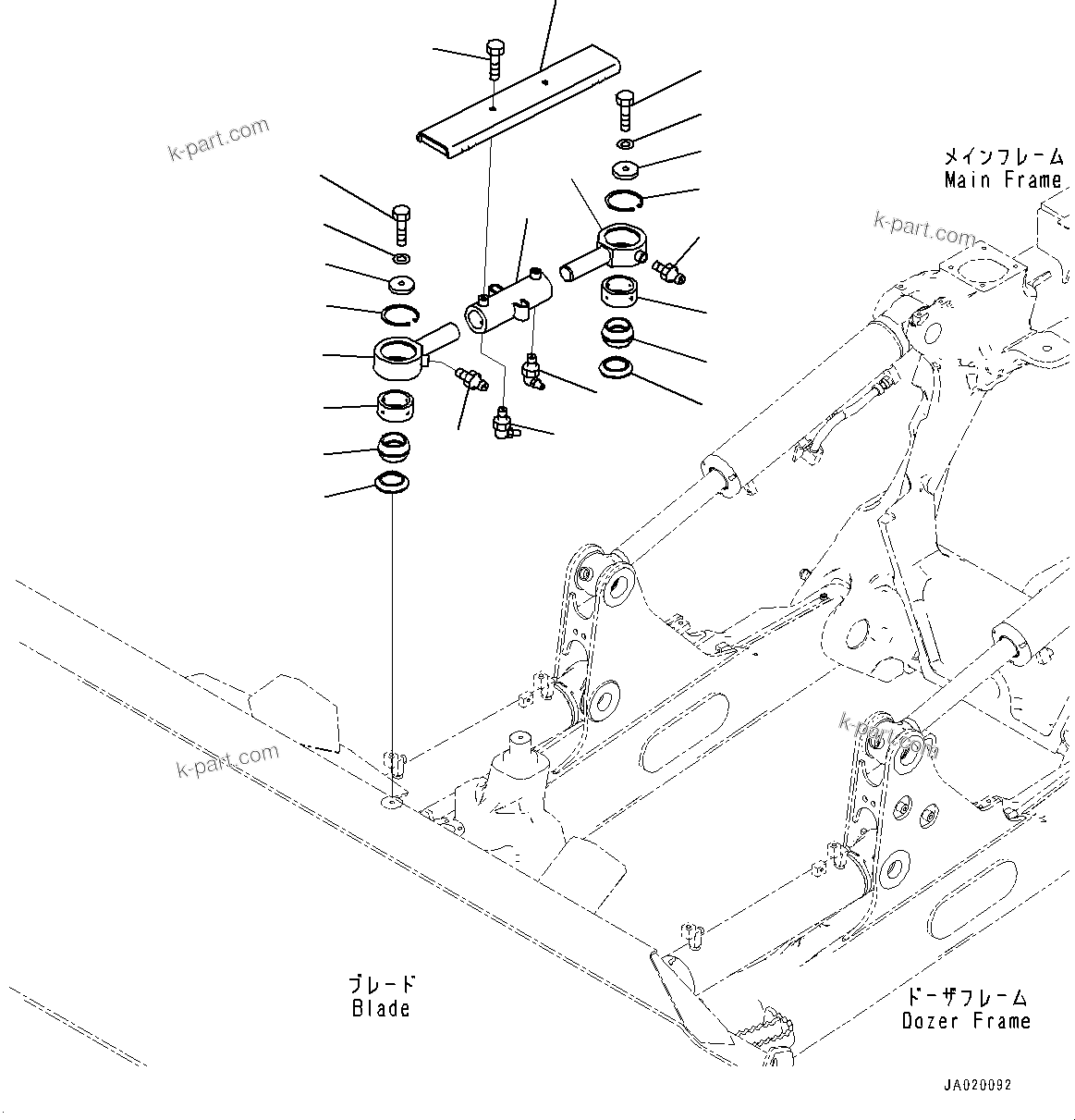 Komatsu parts book diagram for D61PX-24 S/N 48001-UP: LINK, ROD(#40001-40632)