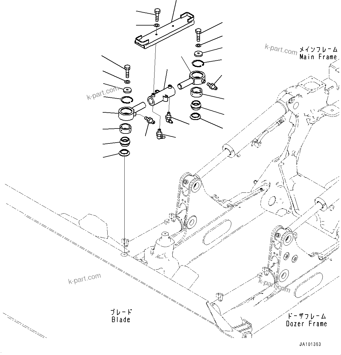 Komatsu parts book diagram for D61PX-24 S/N 48001-UP: LINK, ROD(#40633-)