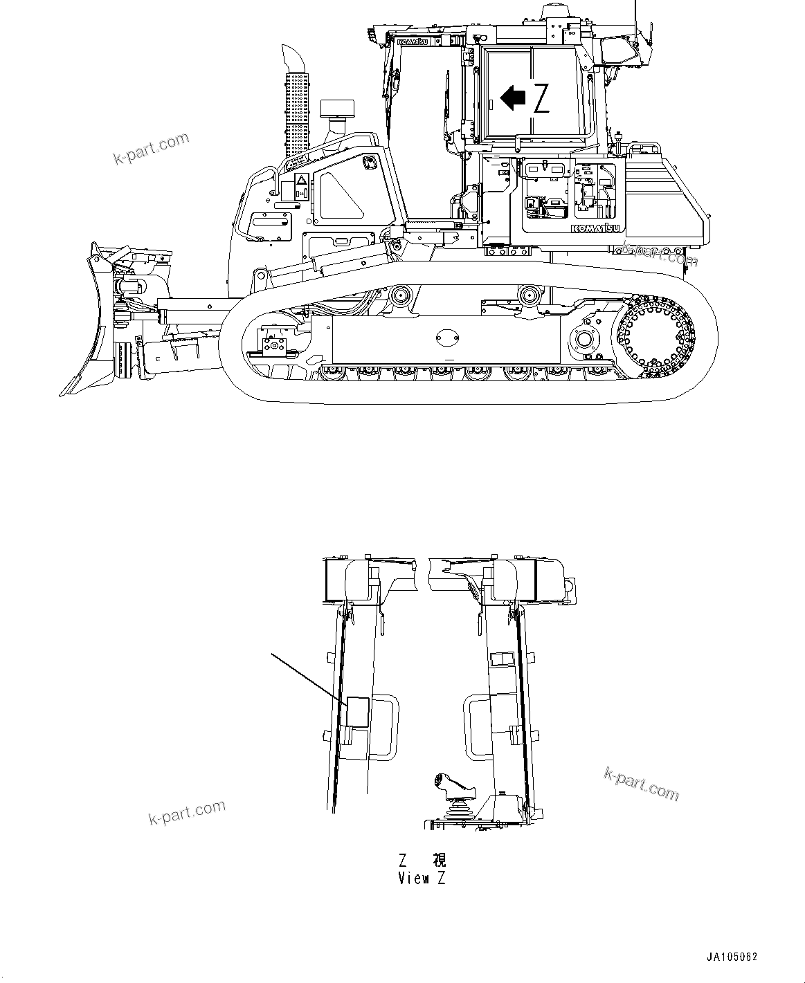 Komatsu parts book diagram for D61PX-24 S/N 48001-UP: PLATE, CALIFORNIA PROPOSITION 65, (#40001-)