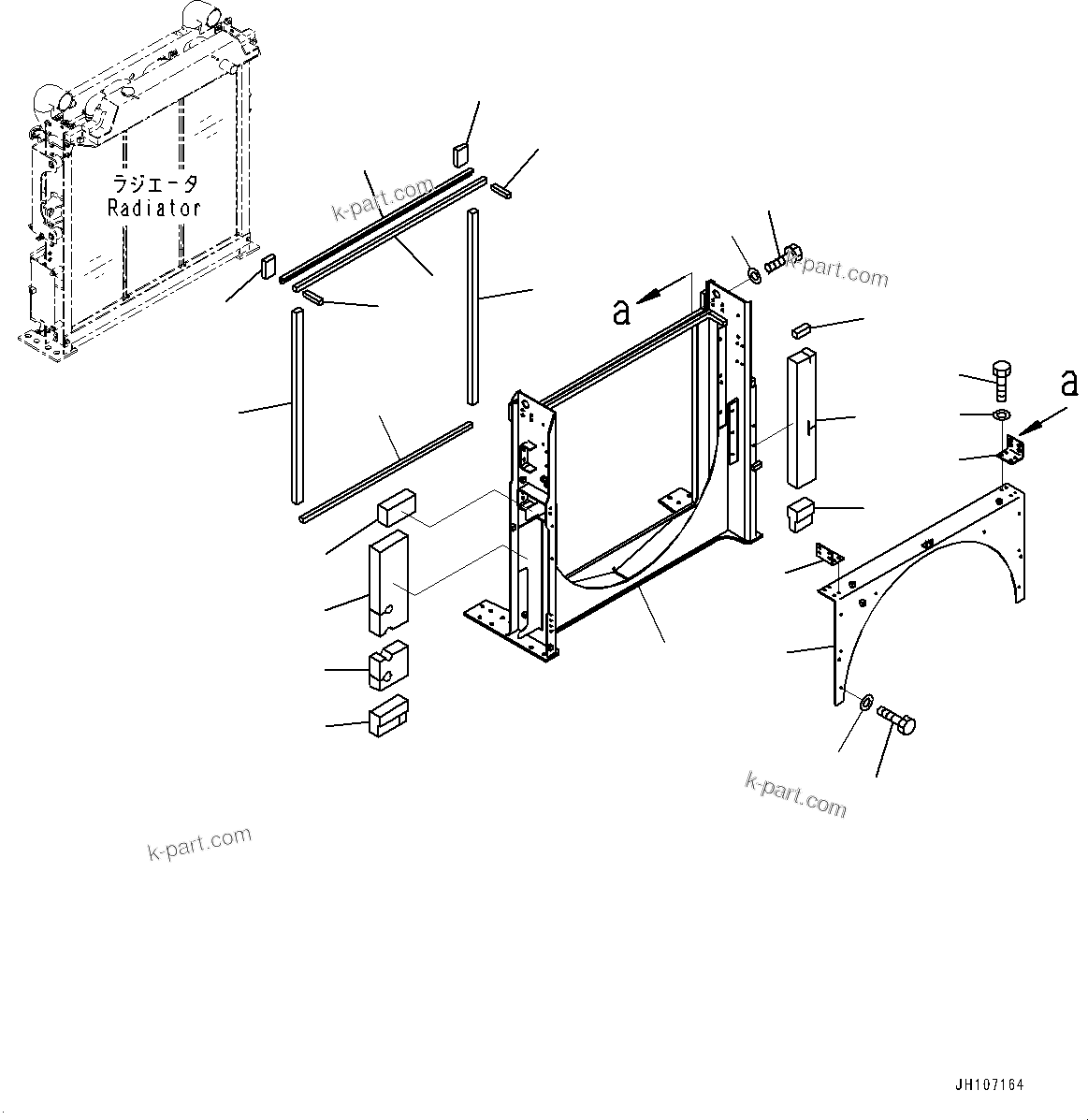 Komatsu parts book diagram for PC800SE-8E0 S/N 67001-UP: COOLING SYSTEM, SHROUD(#65561-)